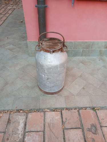Vintage era aluminum milk - vintage,